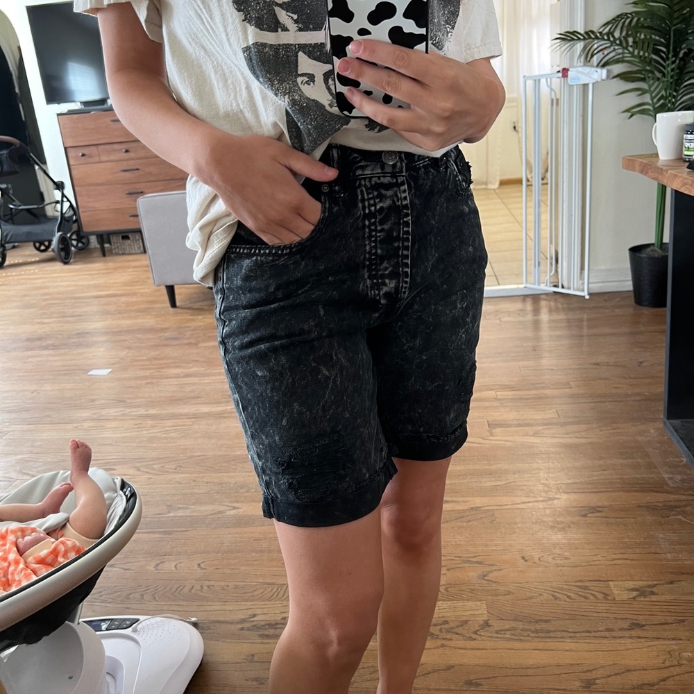 Forever 22 acid wash high rise Bermuda shorts